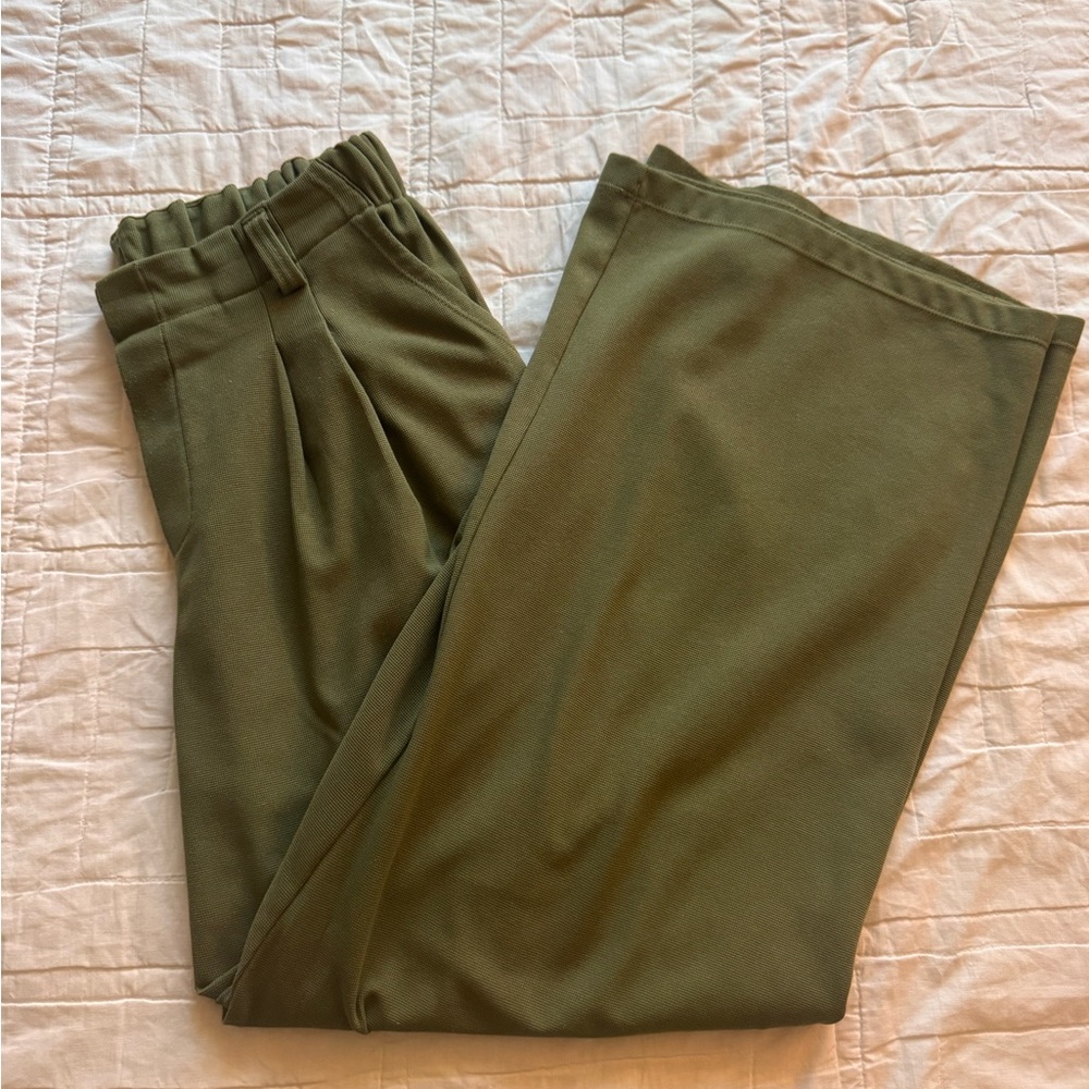 HALARA Olive Wide Leg Pull-On Pants